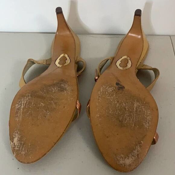 ELIE TAHARI OPEN TOE LEATHER SANDALS SIZE 9.5 - Picture 2 of 7